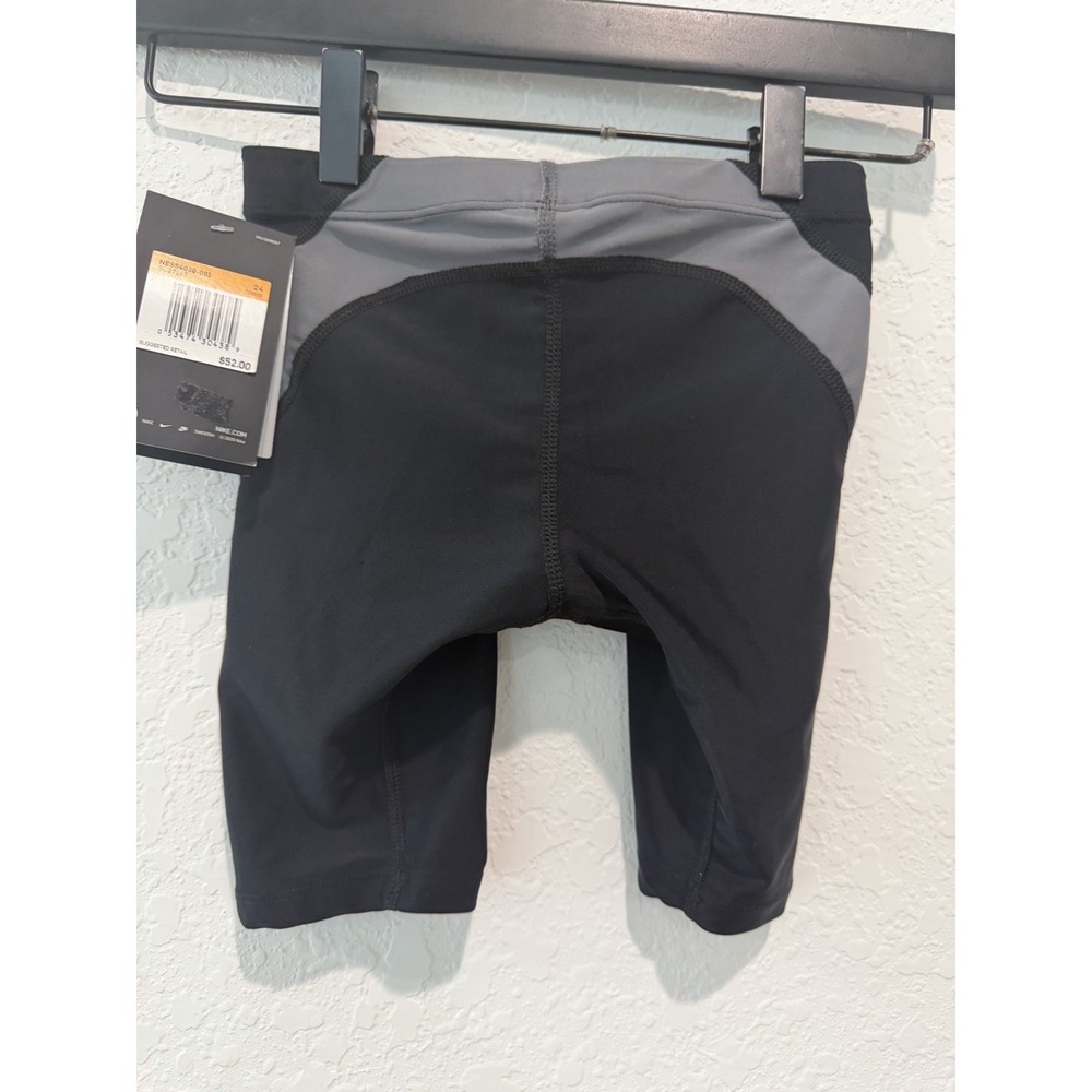 Nike NX Youth Size S  Jammer Swim Bottoms Drawstring Colorblock Black/Gray - Picture 9 of 9